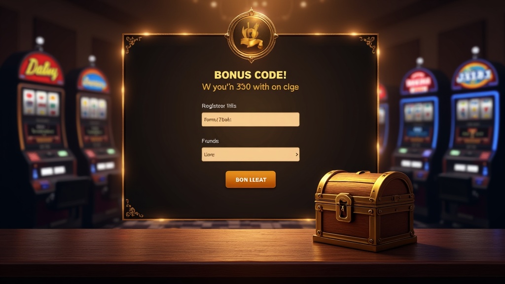 Bonus code screen beside a no deposit reward chest